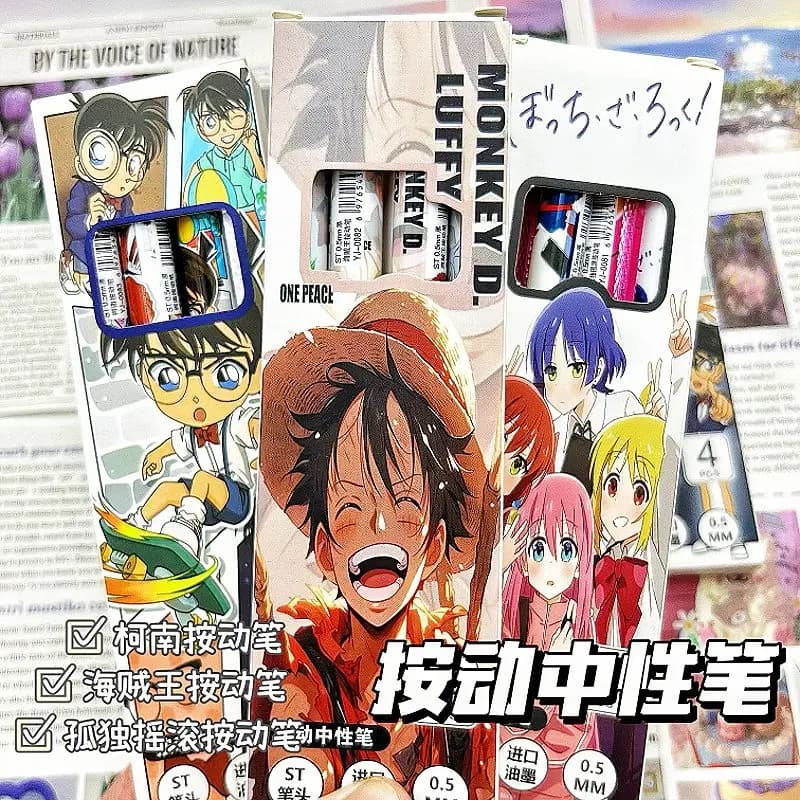 Penna Gel One Piece Luffy, Penna a Sfera Cartoon INS di Alta Qualità, Regalo Divertente e Carino per Studenti, Punta ST 0.5, Penna a Sfera ad Asciugatura Rapida