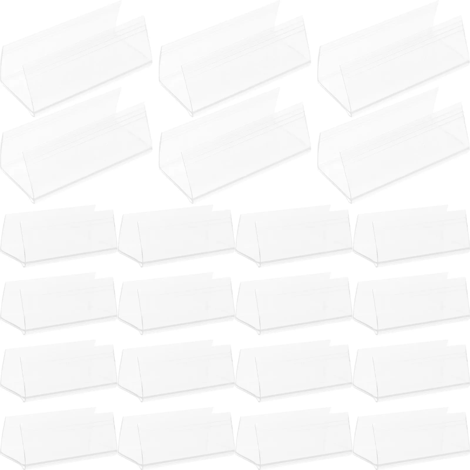 50 Pezzi Portaetichette in Plastica Trasparente, Clip per Scaffali, Espositori per Prezzi, Organizzazione Contenitori