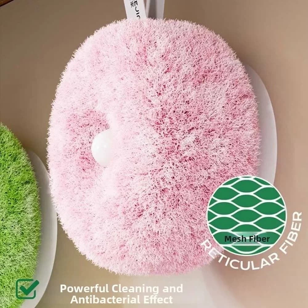 Nuova Spazzola Antibatterica per Pulizia Bagno, Rotonda e Riutilizzabile, per Lavabo, WC e Lavello