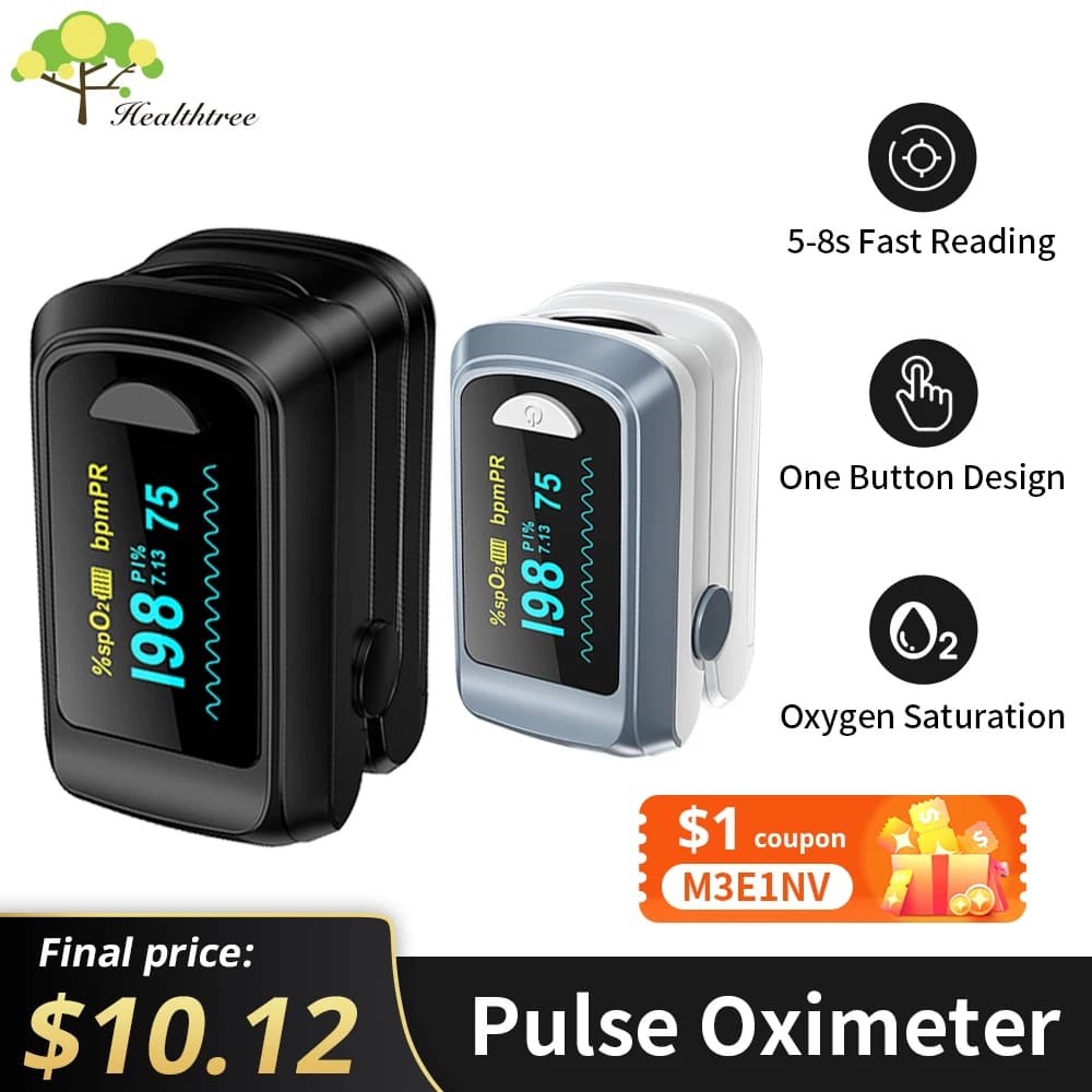 HealthTree finger pulse OLED Display OLED Oxygen Saturation Blood Oximeter SpO2 Heart Rate Detector Oximeter Healthcare