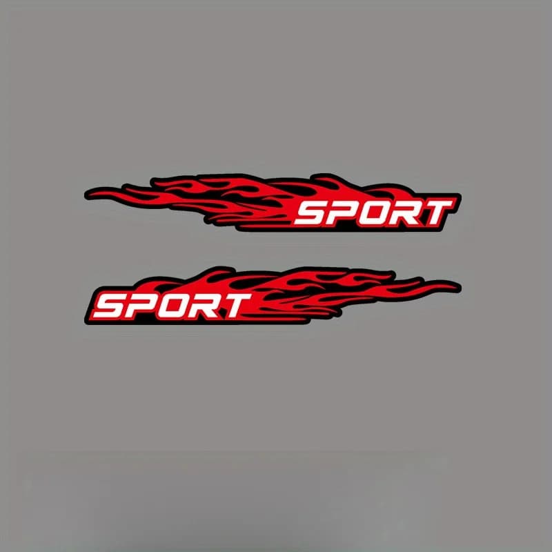2 adesivi in vinile impermeabili con grafica a fiamma sportiva per auto, moto, casco, laptop, bici, decorazioni.