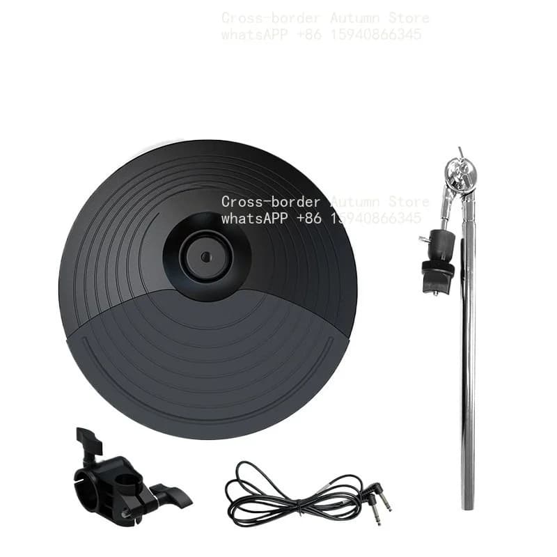 Electronic Drum Dual Trigger Cymbal 10" 12" Expansion Crash Cymbal Pad Replacement Accessory Set