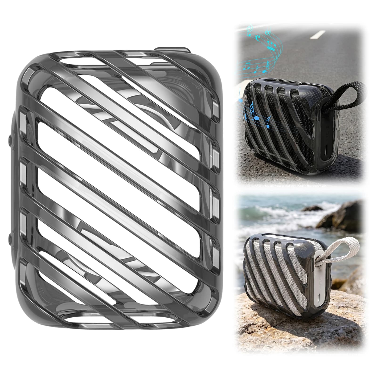 Cover antigraffio in TPU per altoparlante compatibile con Bluetooth GO 5 Cover trasparente con tagli precisi antiurto