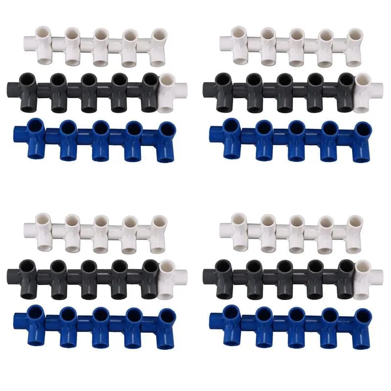 Connettore a T in PVC da 20 mm, 64 pezzi, giunto a 3 vie per tubi da irrigazione da giardino, adattatore per tubi, accessori e strumenti