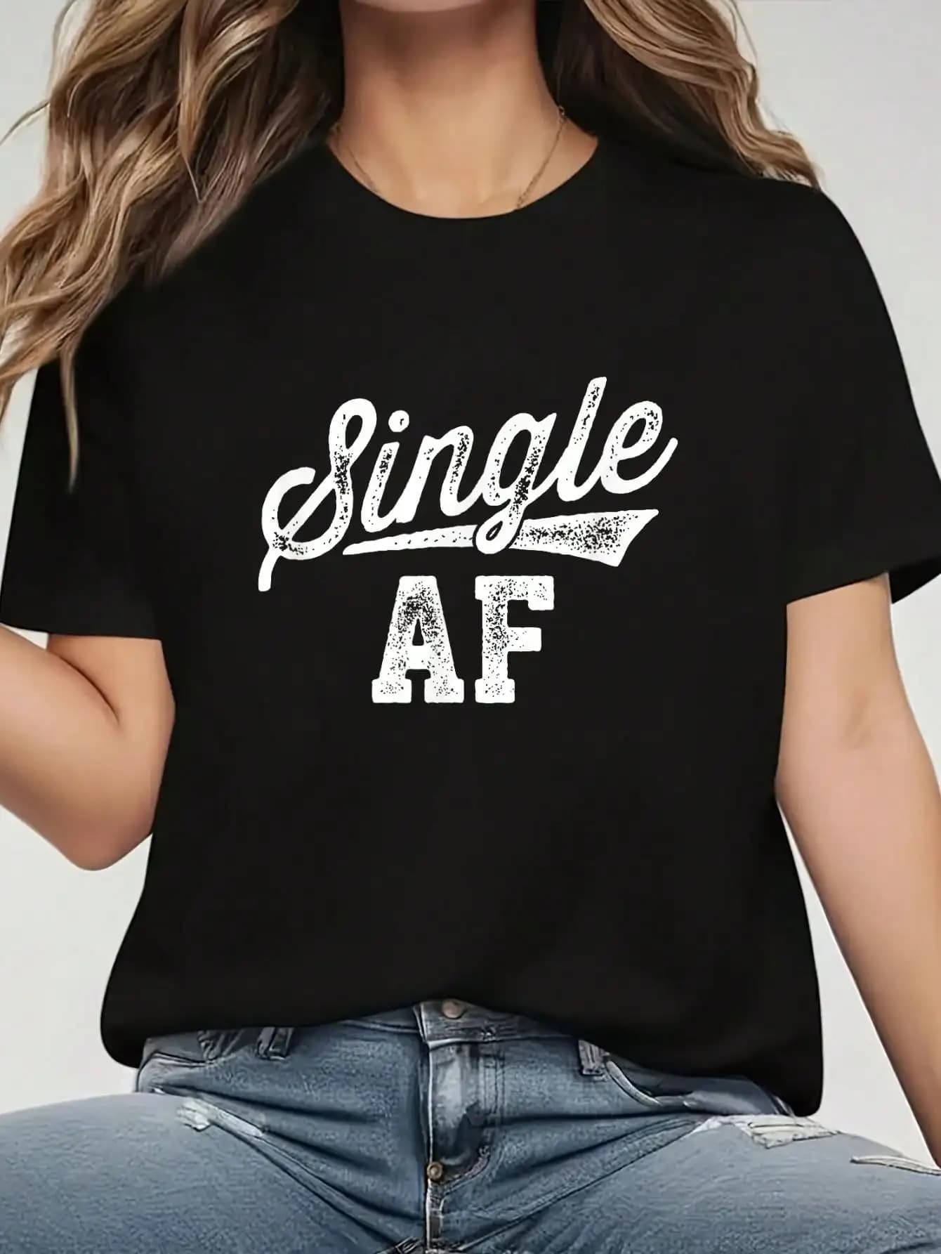 Single AF Funny Singles Awareness Day Anti-Valentine T-Shirt - Graphic Tees Festival Outfits For Women, Tops For Summer, Top De Mujer Women Summer Clothes