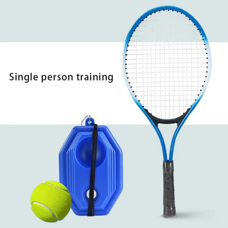 Racchetta da tennis 1coverTennis con set di corde, base per allenamento tennis, attrezzatura sportiva e fitness per allenamento a rimbalzo per una persona.