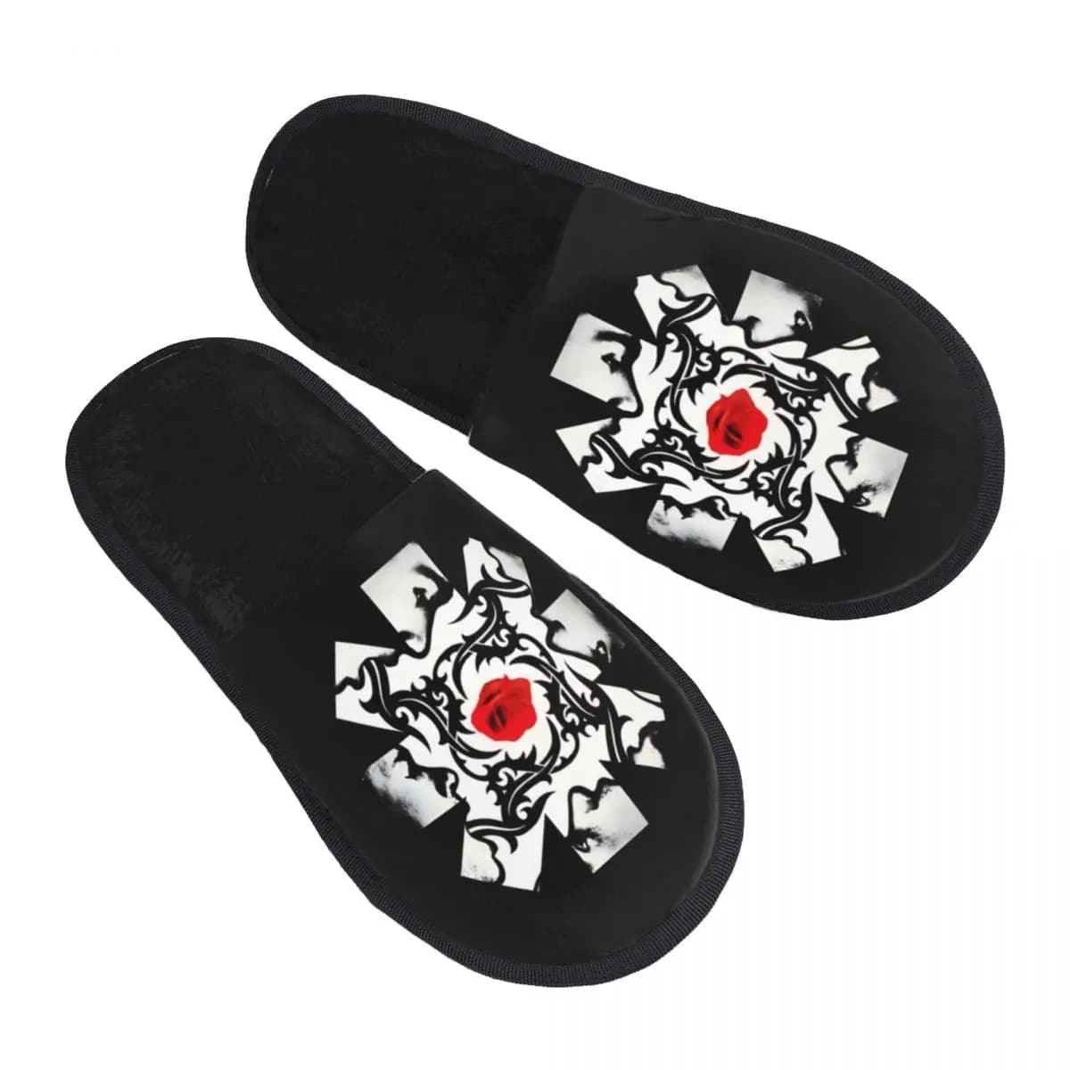 Custom Red Hot C-Chili P-Peppers Rock Band Cozy Scuff Memory Foam Slippers Women Spa House Shoes