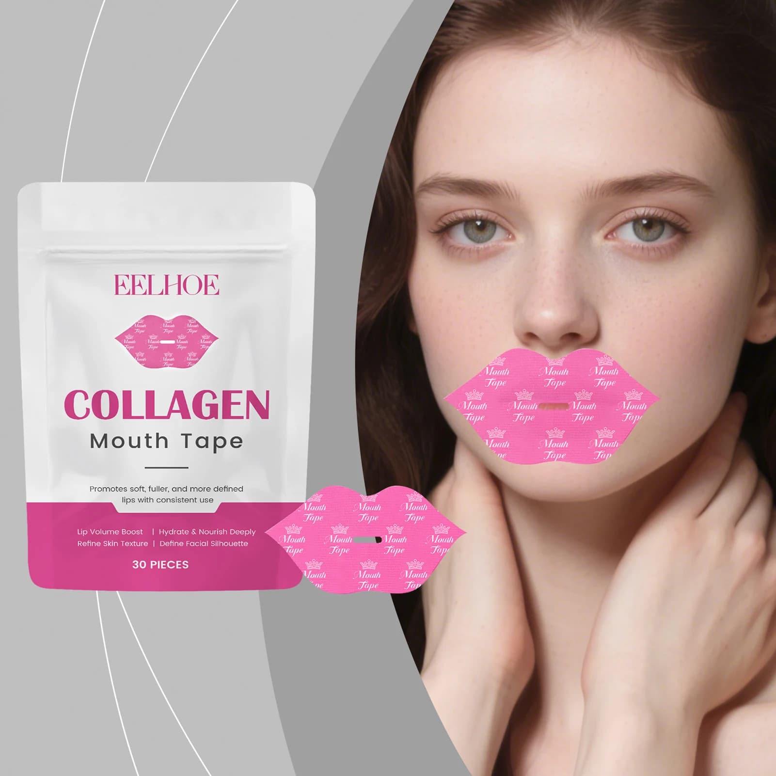 30 pz/borsa Maschera per le labbra Idratante Riparazione Rimuovi le linee Imperfezioni Schiarisci la linea delle labbra Maschera gel al collagene Colore delle labbra Prodotto per la cura della pelle