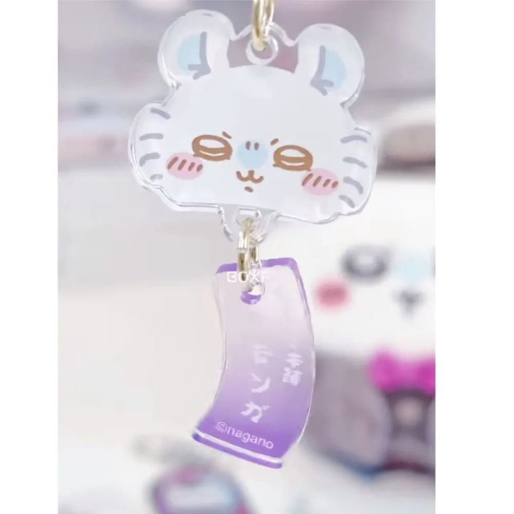Kawaii Chiikawa Acrylic Wind Chime Pendant Mobile Phone Chain Keychain Xiaoba Flying Squirrel Cute Schoolbag Stationery Pendant