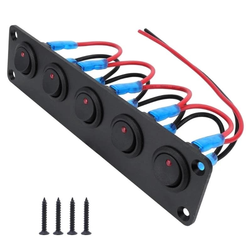 D0UC Automotive Marine Red LED Pannello 20A 12V Adatto per i dashboard della barca Controllo Easy Installazione