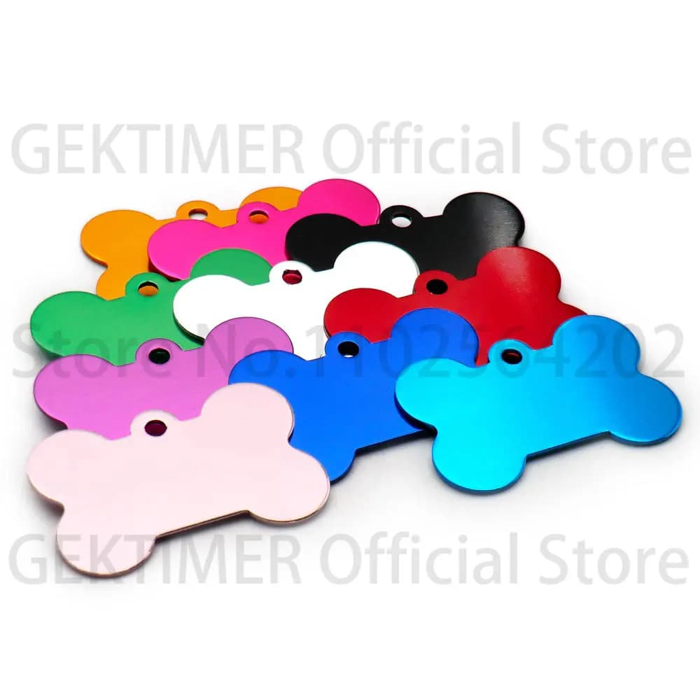 100 Pieces Aluminium Bone Shape Keyring, Customizable, for Anime Pendants, Accessories with Laser Engraving of Name, Cane Plates