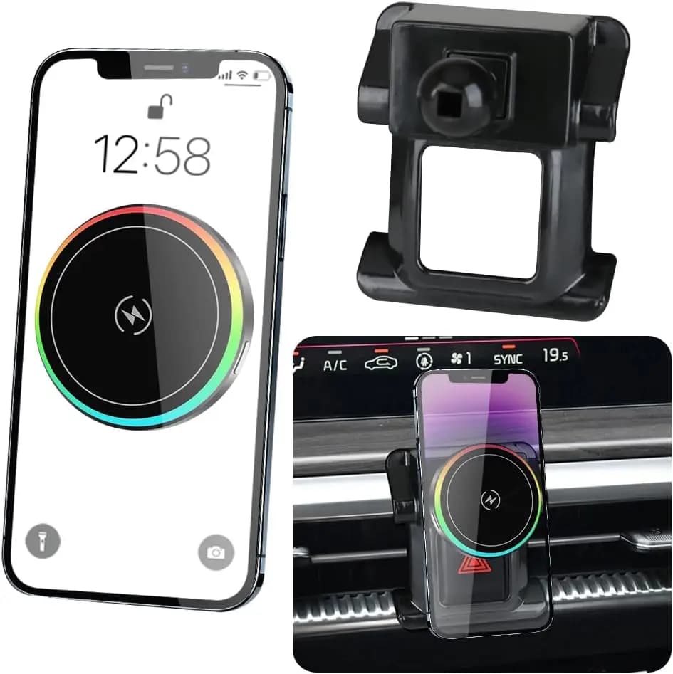 Magnetic Car Phone Holder for Kia K5 2021-2024 - Wireless Charger and Phone Support