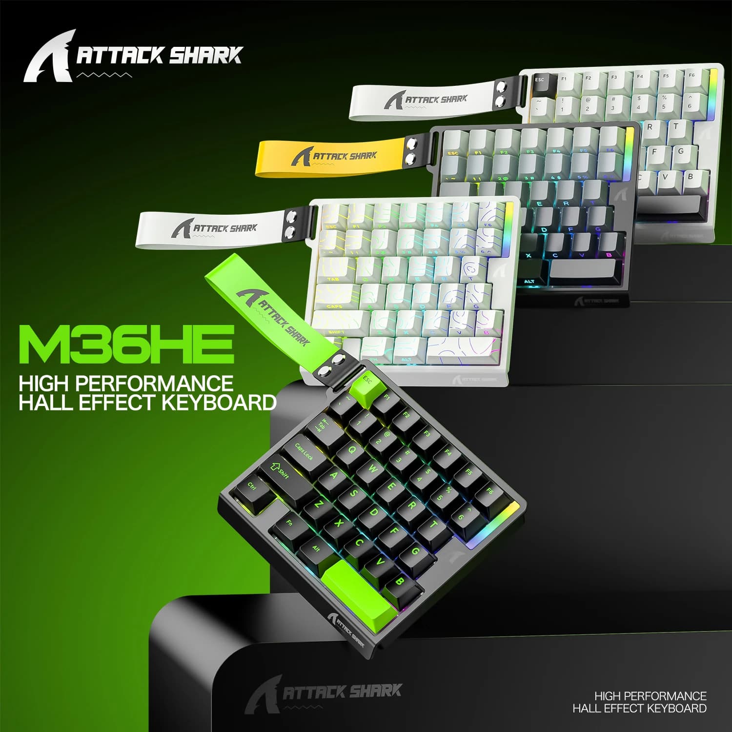 ATTACK SHARK M36HE Tastiera Cablata con Asse Magnetico, Frequenza di Aggiornamento 8000Hz, Precisione RT Regolabile 0.01mm