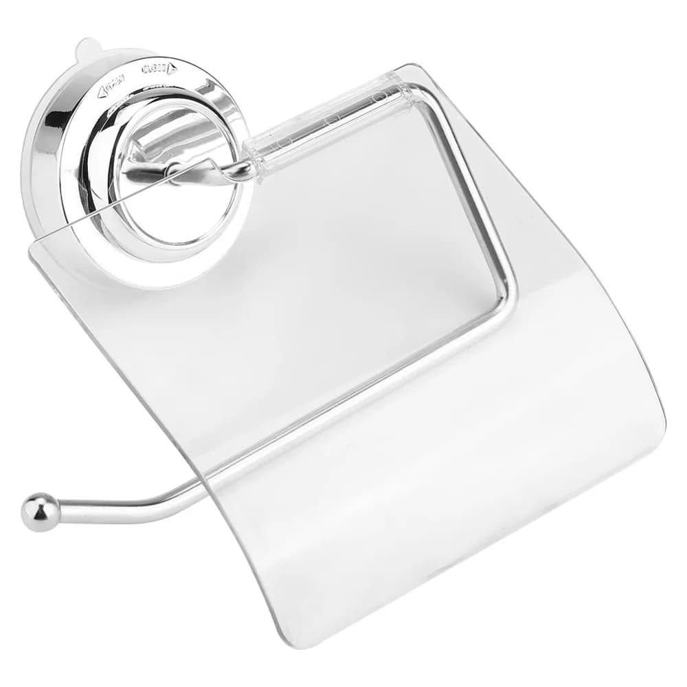 Portarotolo per Carta Igienica in Acciaio Inox e Plastica, Supporto a Ventosa in Acciaio Inox, Salvaspazio e Impermeabile