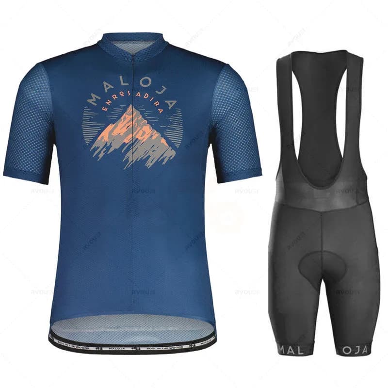 Set maglia da ciclismo Maloja per uomo, set manica corta, pantaloncini con bretelle 19D, abbigliamento da bicicletta, camicia sportiva, tuta da abbigliamento, estate, Ne