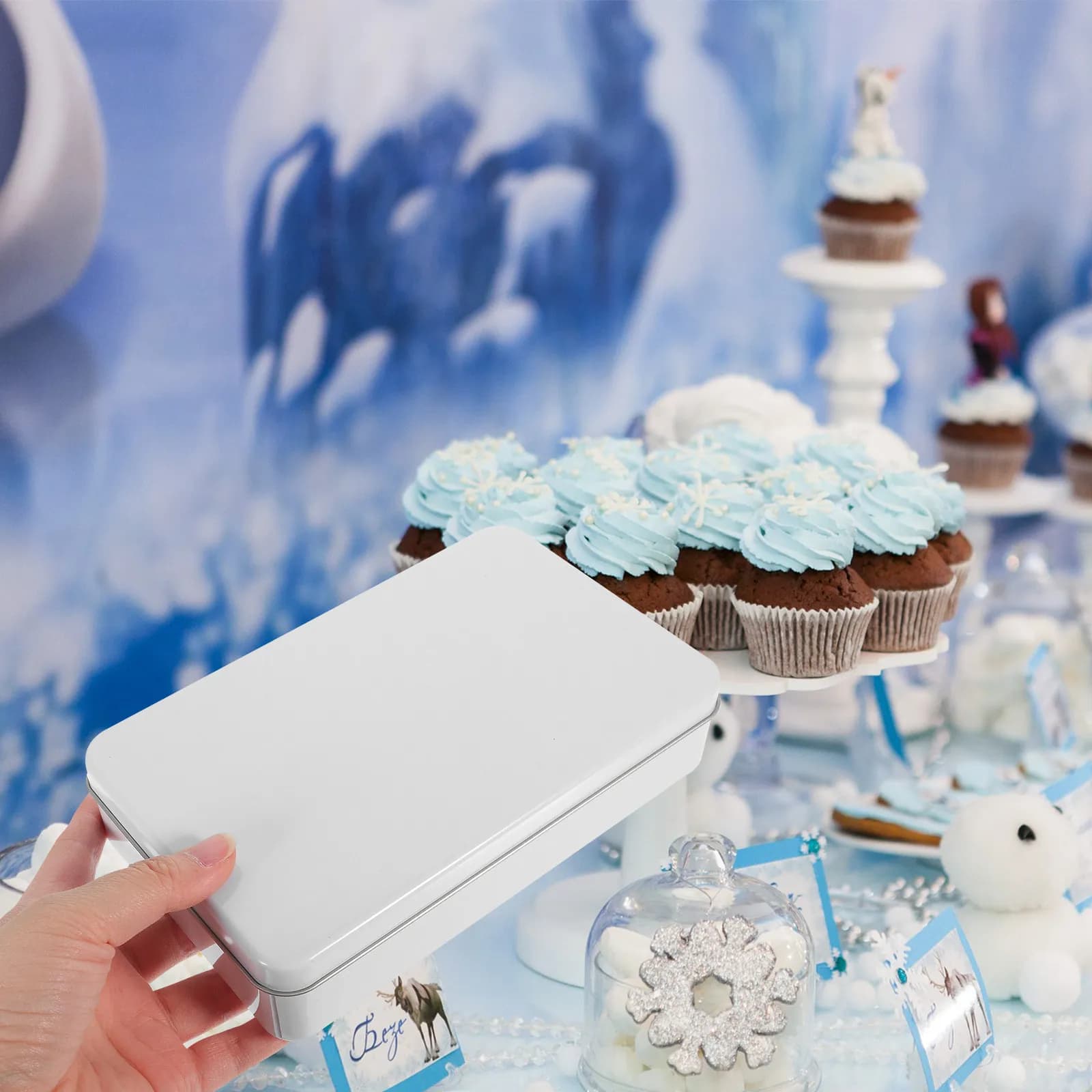 Splendida scatola decorativa per biscotti con coperchio, lavorazione pregiata, scatola riutilizzabile per conservare biscotti e caramelle, confezione regalo per compleanno
