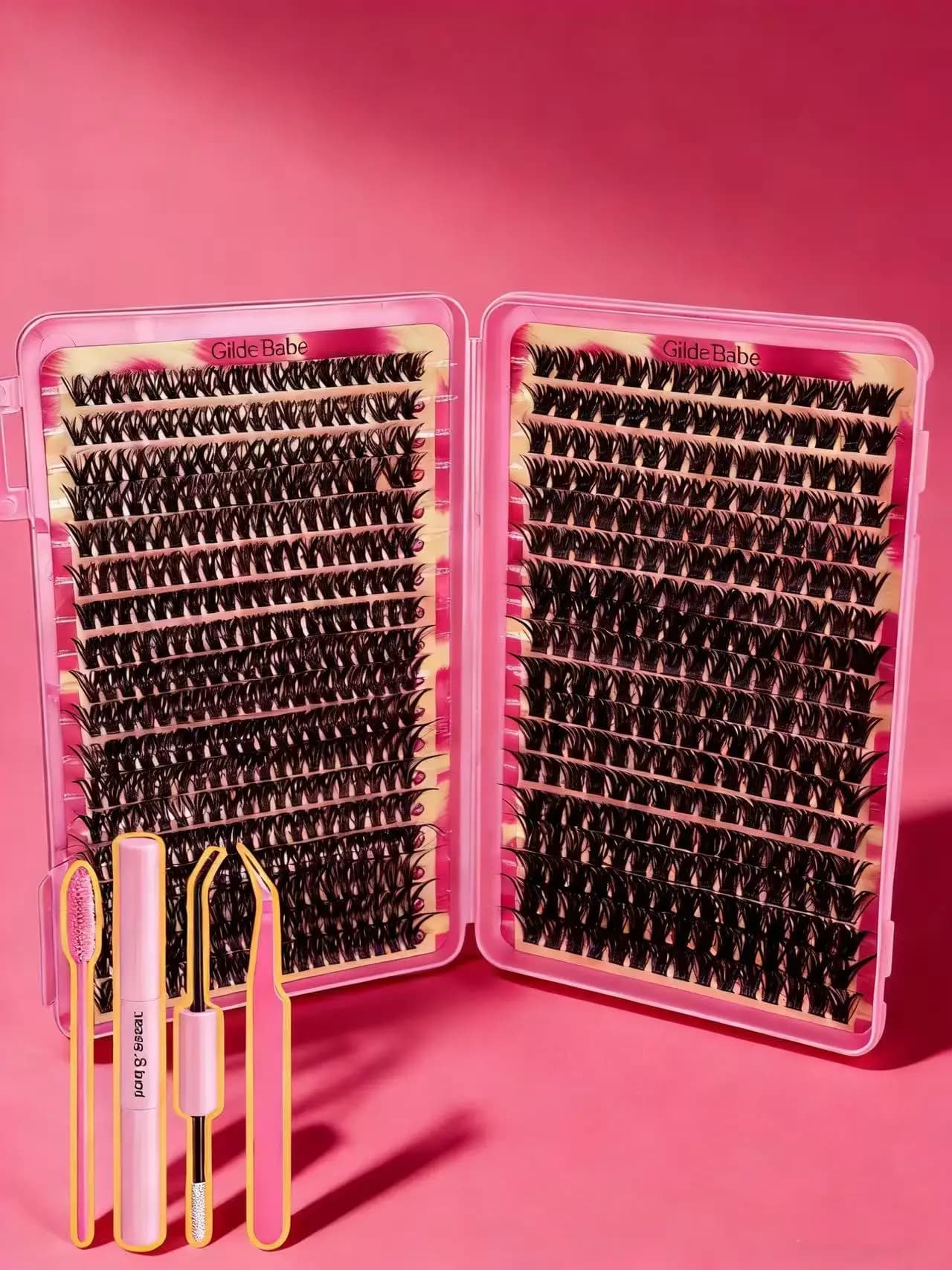 Kit Extension Ciglia Fai da Te Gilde Babe, Ciglia Individuali a Ciuffetti Misti con Adesivo e Sigillante per Ciglia e Accessori