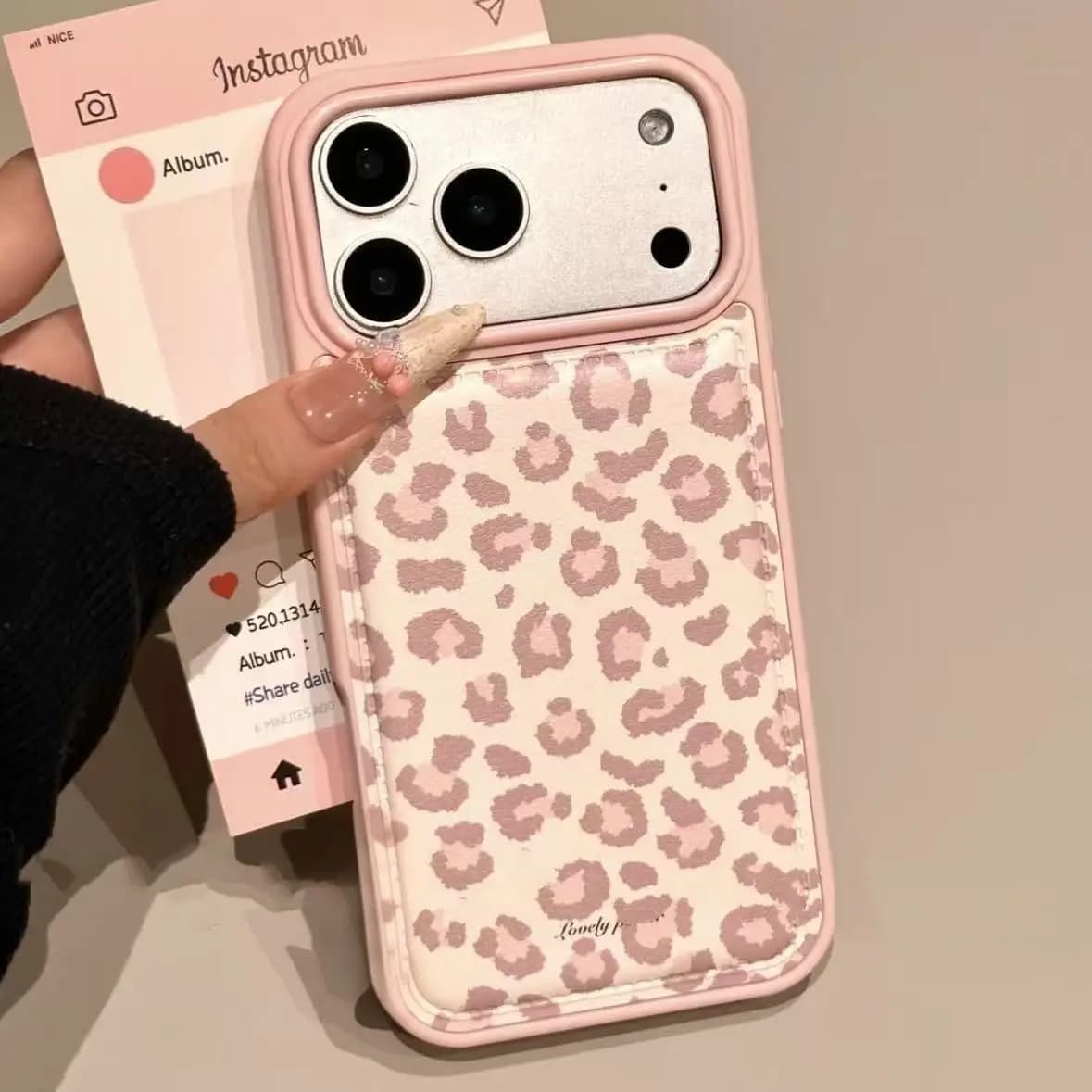 Retro simple Korean phone case with leopard pattern for iPhone 17 AIR 16 15 14 13 12 11 PRO MAX PLUS, anti-fall and anti-dust