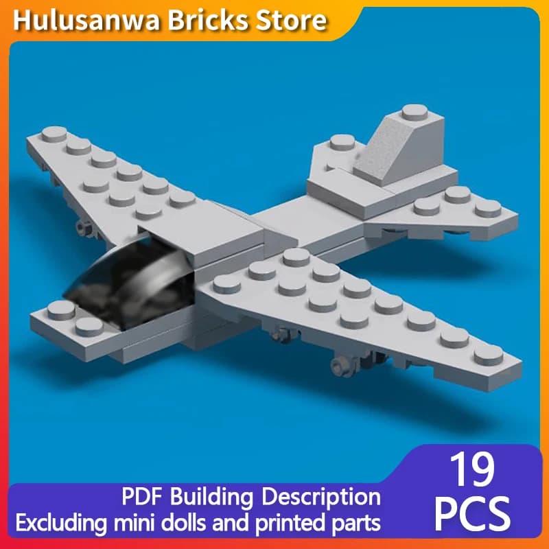 Micro Fighter Plane 3 Model MOC Building Bricks War Equipment Modular Technology Gifts Holiday Assemble Children Toys Suit
