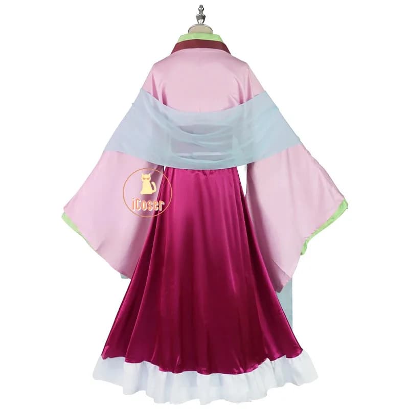 iCoser Maomao Costume Cosplay Parrucca Anime The Apothecary Diaries Abito rosa Collana Orecchini Forcina Festa di Halloween per Womena;k