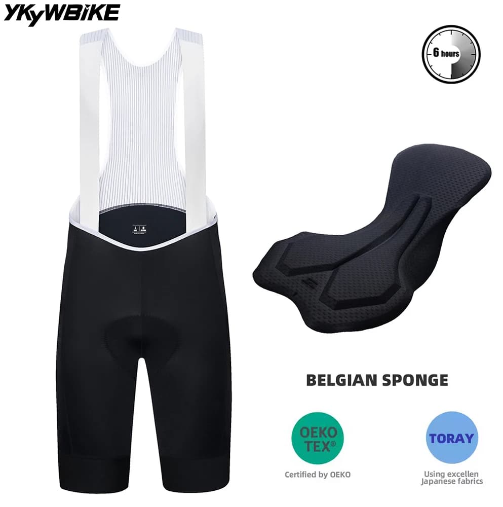 YKYWBIKE Men's cycling shorts with straps Italy MITI Road bike braces Belgium and bicycle shorts padded with MTB Pro interface