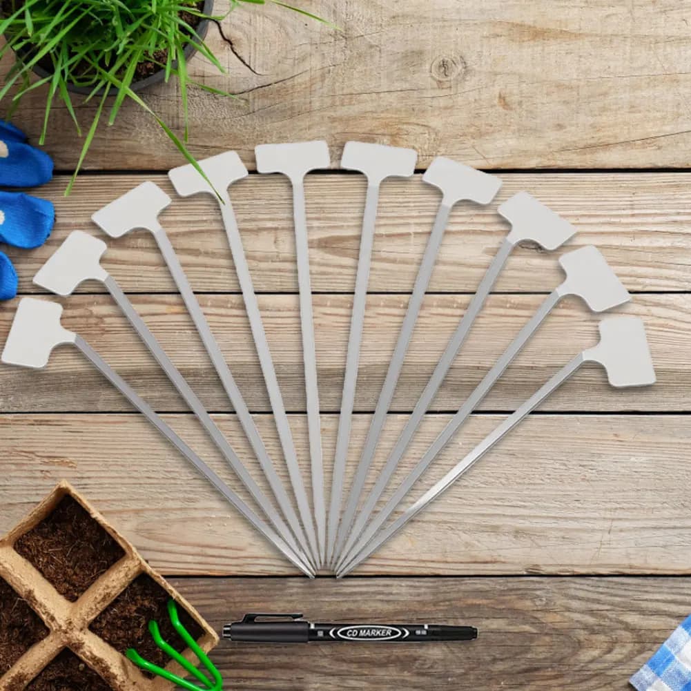 10 Labels of Metal for Plants, Water Resistant, Garden Turtles for Vegetables, Flowers, Seeds and Serra