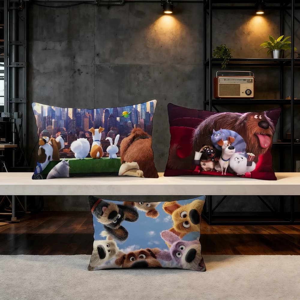 Cartoon Moive S-SECRET L-LIFE OF P-PETS Hit Product House Sofa Living room Soft decorative cushion cover on two sides