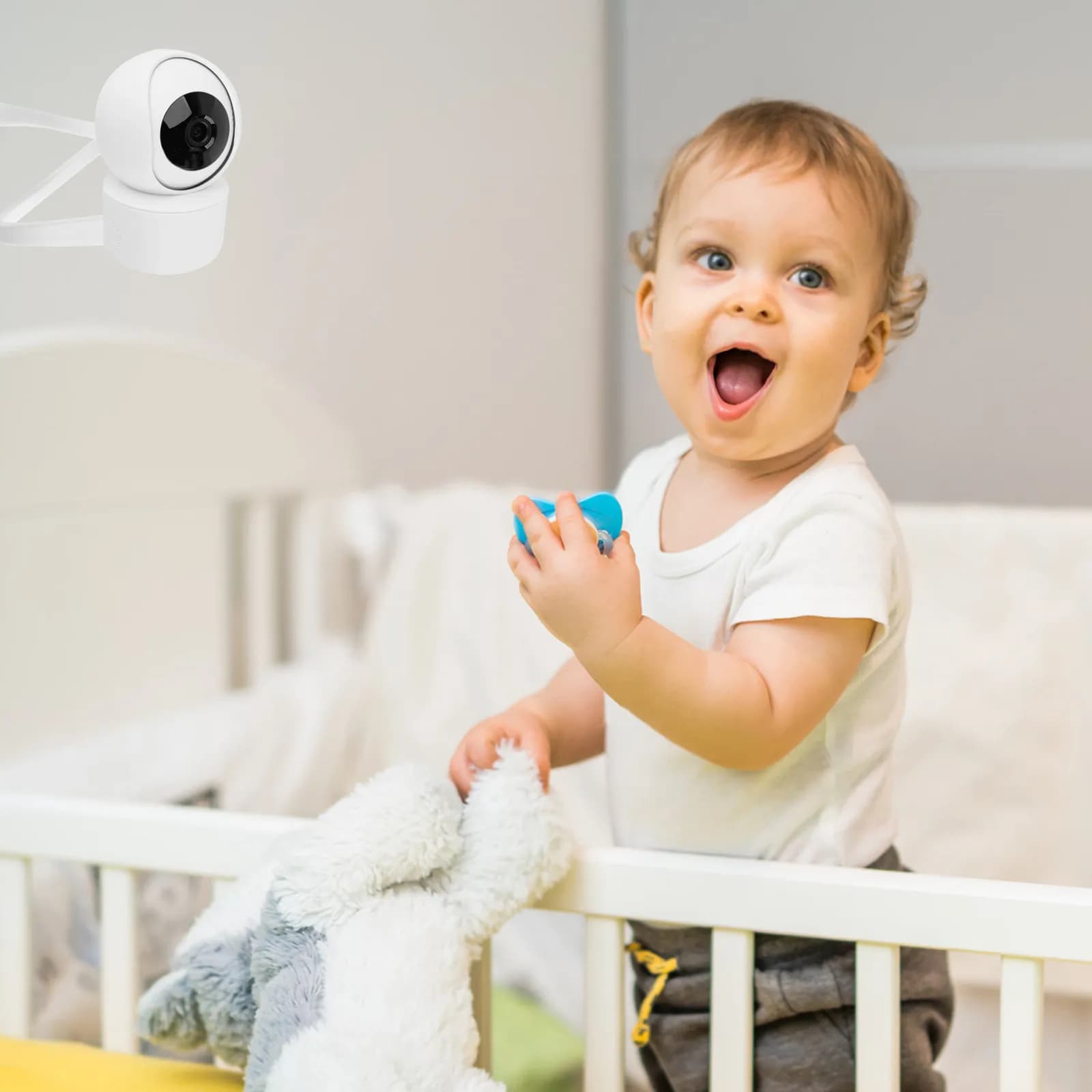 Supporto Universale per Monitor per Lettino Neonato, Robusto Supporto per Telecamera di Sicurezza per Neonati, Supporto Flessibile per Telecamera da Culla, Facile da Installare, Nessun Danno
