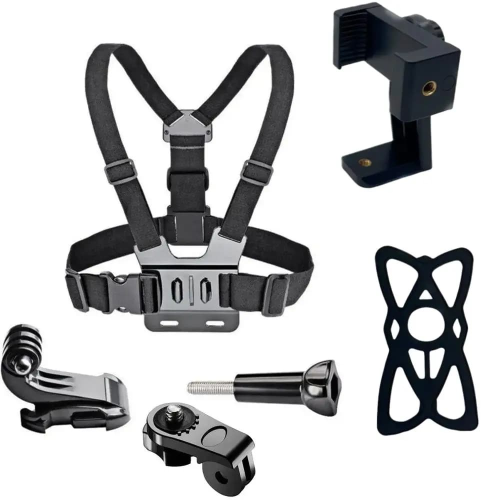 Supporto per Telefono Rotante da Petto per iPhone, Supporto a Cinghia per Smartphone, Imbracatura per Corpo per GoPro Hero13 12 11 9 8 7, Insta360, Fotocamera DJI
