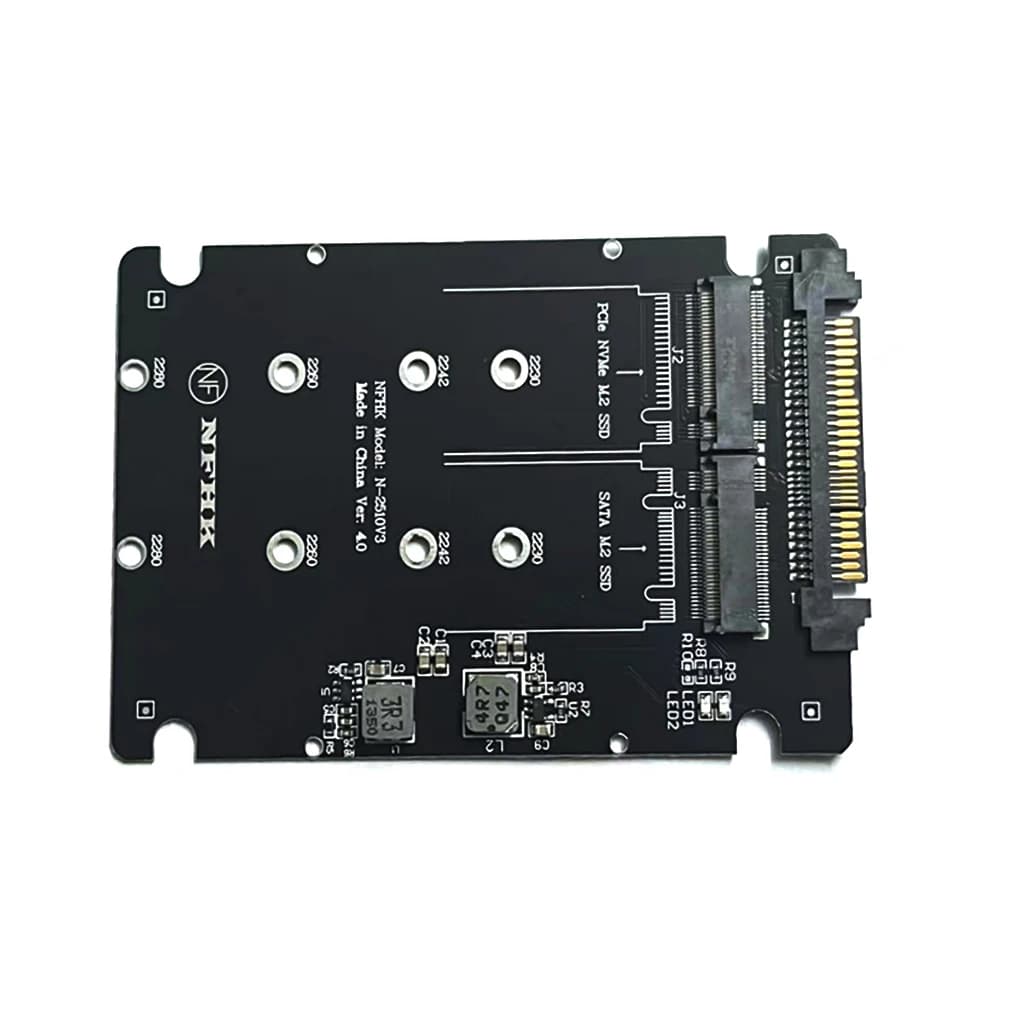 Adattatore 2in1 da NVMe M.2 NGFF SSD a U.2 SFF-8639 2.5 pollici, Scheda Adattatore da M.2 NGFF SATA a SAS per M.2 NVMe PCIe a SFF-8639 U.2
