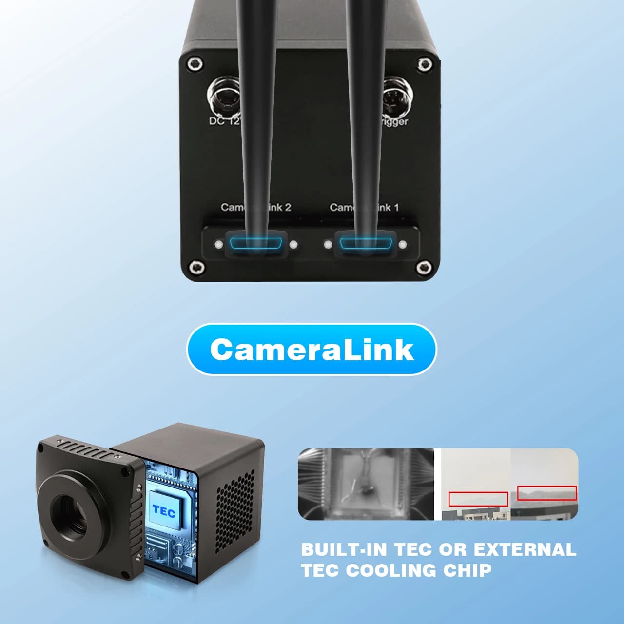 TEC 2560x2048 IMX992 100fps Onda Corta Infrarossi Spectral 400-1700nm 10GigE CameraLink Plastic Dection SWIR Camera Contrastech