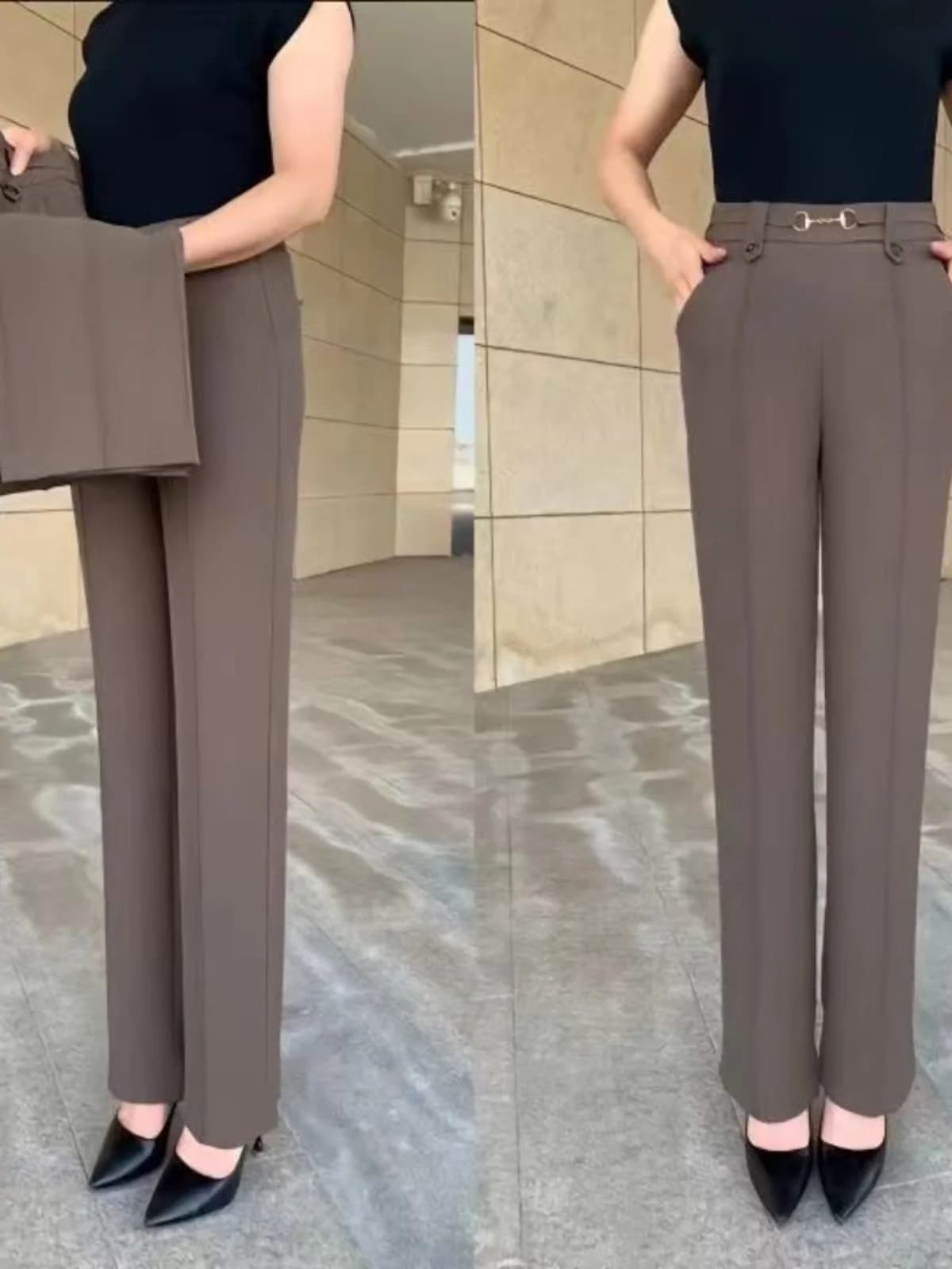 High Waist Slim Fit Straight Leg Pants Mom Jeans Spring Summer Autumn Lightweight Stretchy Casual Trousers for Women