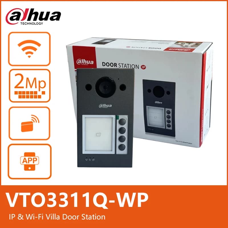 Dahua VTO3311Q-WP Postazione Esterna IP e Wi-Fi per Villa 2MP PoE H.265 con Video Bidirezionale IK08 & IP65, Lettore IC Card e APP, Citofono PoE