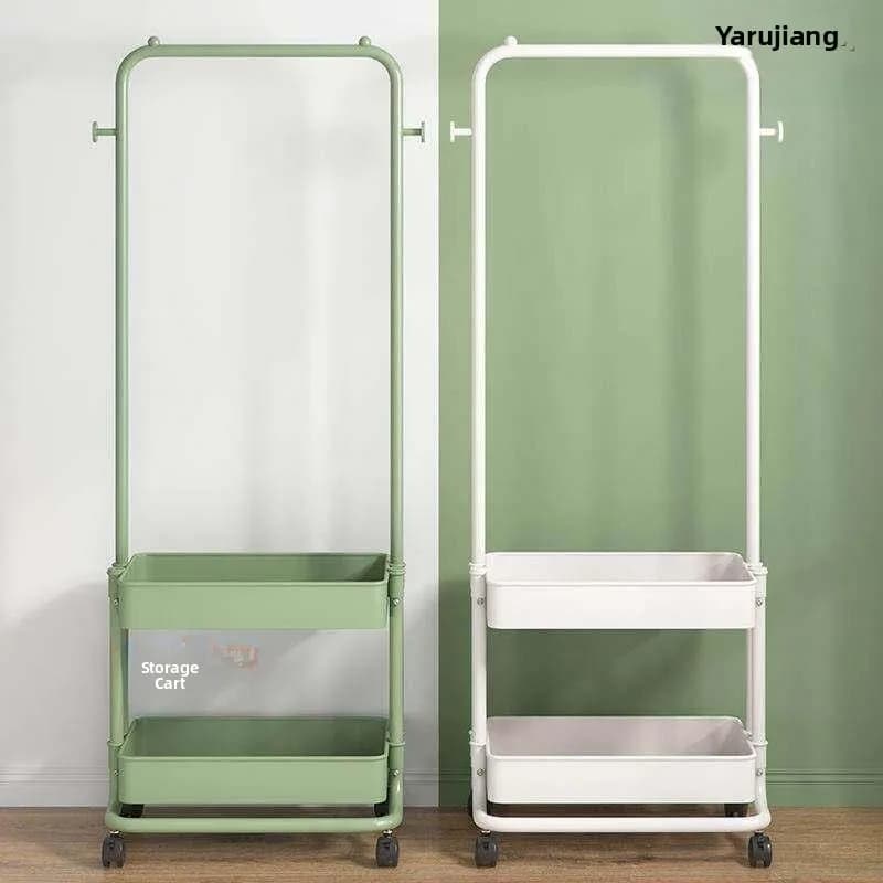 Integrated Floor-standing Clothes Hanger Multi-functional Bedroom Hat Rack Coat Hook Storage Organizer Simple Design Painted ...
