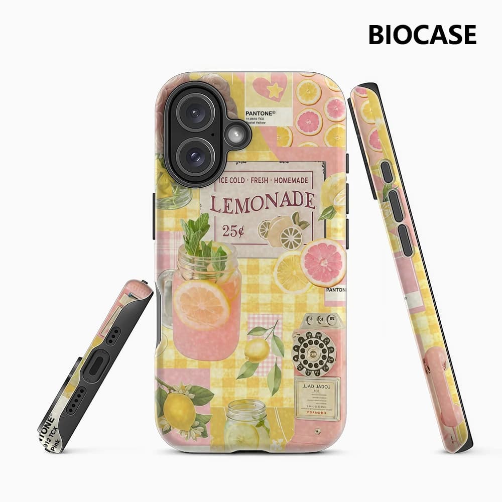 Custodia per telefono rosa limone simpatica per custodia magnetica per iPhone 17 16 15 14 13 Pro Max Plus, custodia robusta a strato singolo/doppio
