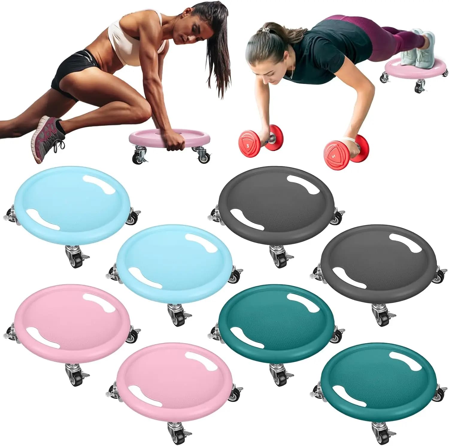 8 Pcs Abdominal Exercise Roller Wheel Abdominal Exercise Sliders for Core Workout AB Wheel Exercise Board Abdominal Board Traine