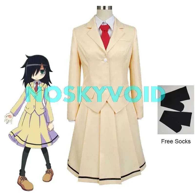 Costumi Cosplay di Kuroki Tomoko V65I3R3J, Uniforme da Donna WataMote con Parrucche, dal manga Watashi ga Motenai no wa Dou Kangaetemo Omaera ga Warui