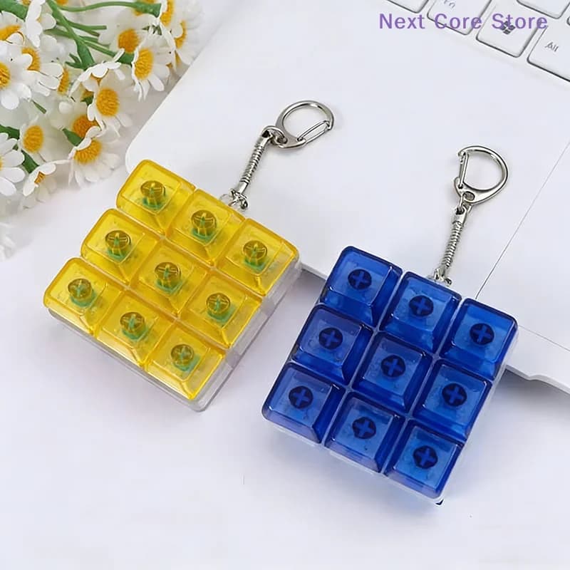 Tester per assi di tastiere meccaniche a 9 tasti, tastiera giocattolo da dito, portachiavi con keycap, regalo, antistress, giocattoli fidget button