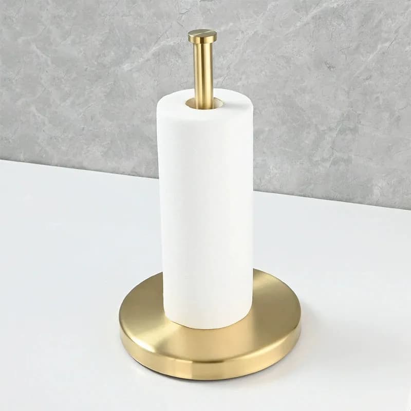 Portarotolo da Bagno in Acciaio Inox 304 Nero/Oro Spazzolato, Organizzatore per Carta Igienica
