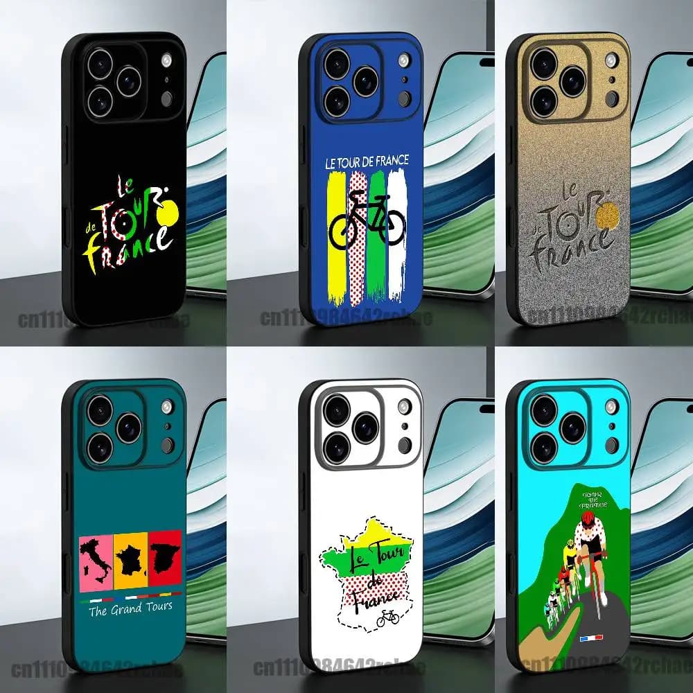 For Tour De France Bike Bicycle Phone Case iPhone 13,16,12,14,15,11,17,Pro,Max,Plus,E,Air,Mini Silicone Cover