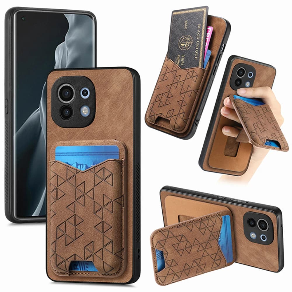 Custodia di Lusso in Pelle con Porta Carte per Xiaomi 17T Pro 5G, Cover Posteriore per Xiaomi 17 Ultra, Mi 15T, 14T, 13T, 11T, 17 Pro, 11 Lite, 17T con Supporto Integrato