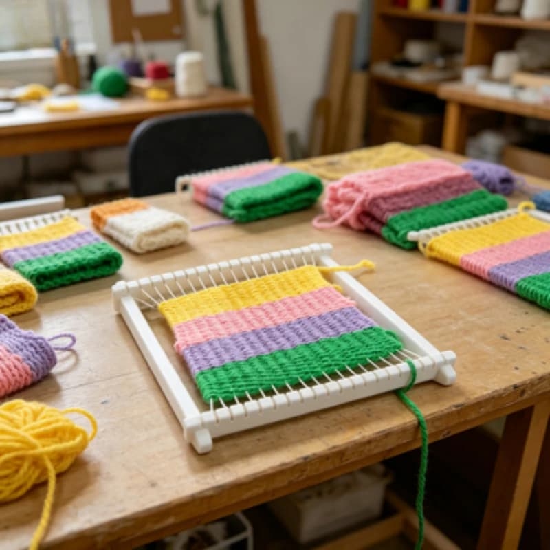 6pcs/set Mini Hand Weaving Loom Kit with Comb Shuttle Accessories DIY Tapestry Knitting Frame for Beginner Yarn Craft Making