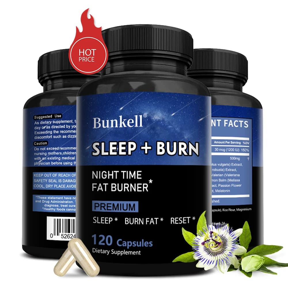 Nocturnal fat burning and sleep supplement: they enhance metabolism and burn fat effectively, weight management, melatonin for sleep help