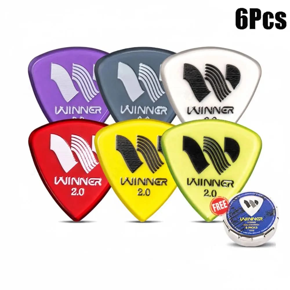 6 Pcs Winner Guitar Picks Large Triangular Anti-Slip Triangle Picks 2.0MM Thick Electric Guitar Picks Guitar Playing