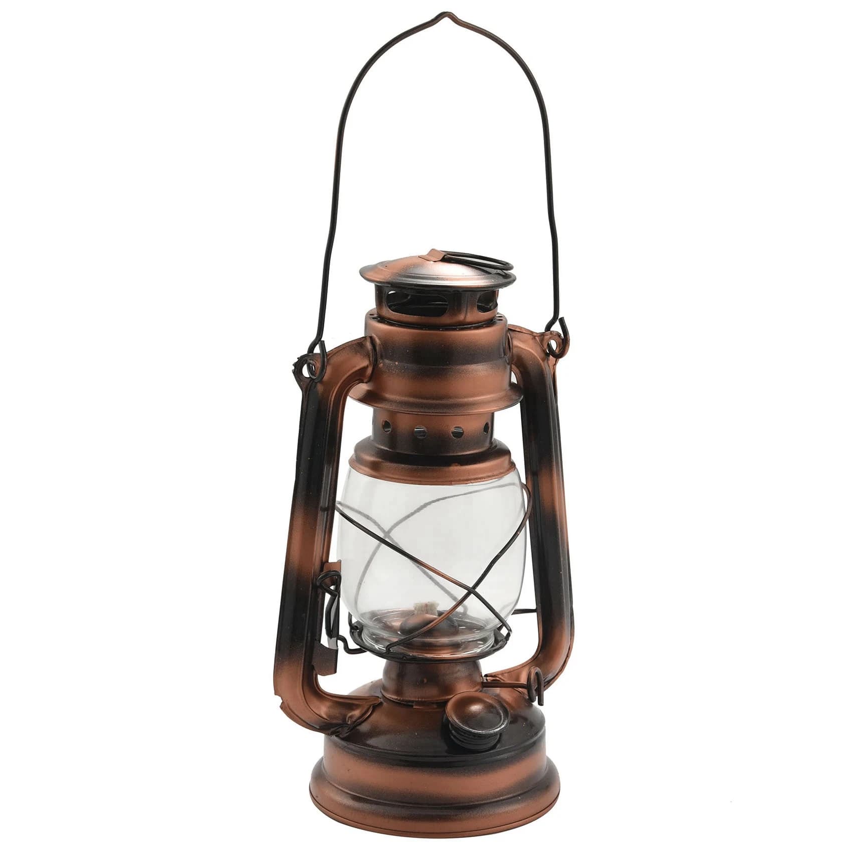 2Pcs 25Cm Iron Antique Bronze Oil Lanterns (Cover) Nostalgic Portable Outdoor Camping Lamp Leak Proof Seal Camping Light