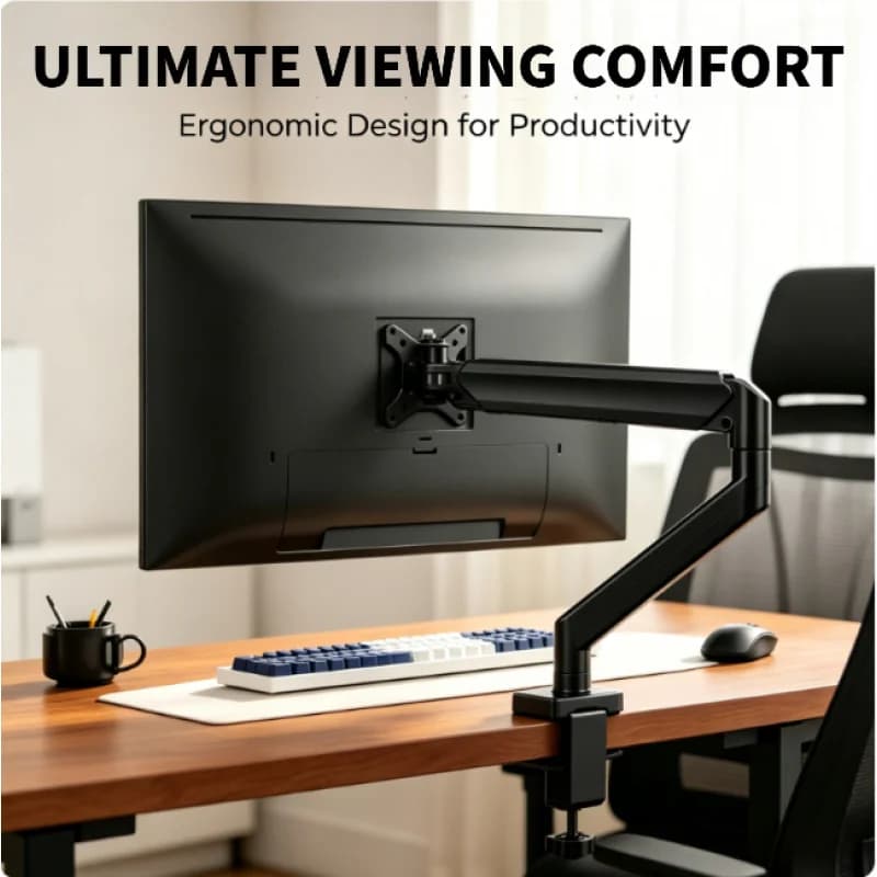 14-32 Inch Single Monitor Arm Height Adjustable Desk Mount C-Clamp Grommet Base Home Office Monitor Stand