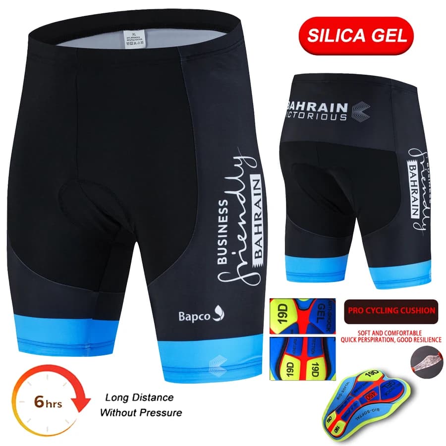 Bahrain 2026 Men's Cycling Shorts Breathable Mountain Bike Shorts Shock-resistant MTB summer shorts with fast drying gel bearing Coolmax 19D