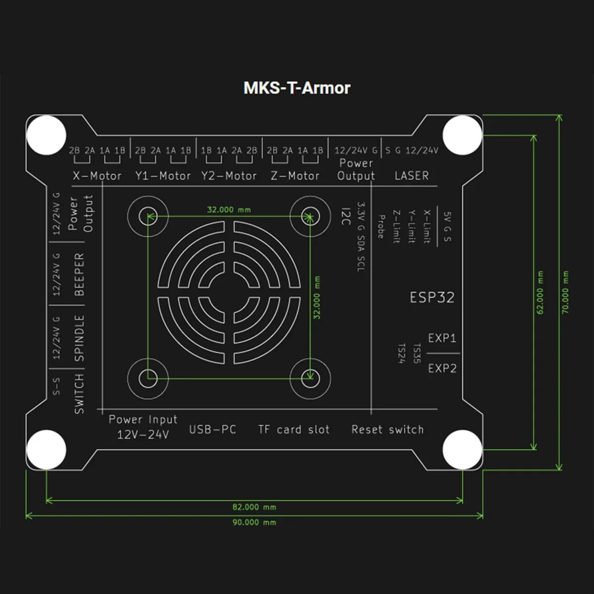 MKS DLC32 V2.1 Scheda madre per incisore laser a 32 bit Controller WiFi ESP32 offline per macchina per incisione laser CNC