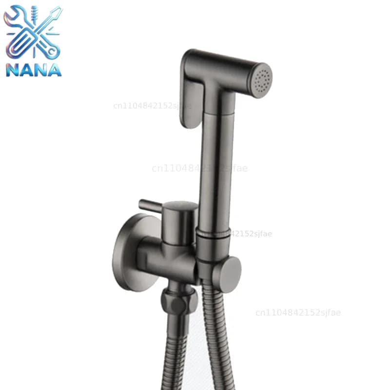 Brass Hand held black Bidet Shower set Perforating Toilet Jet Cleaner Portable brushed gold and gray Bidet Shower Head BD01