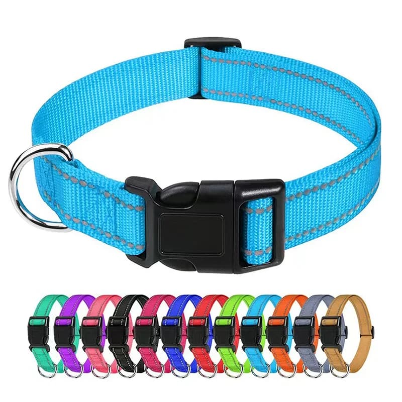 Collare riflettente per cani con cinturino regolabile in nylon di sicurezza, guinzaglio per animali domestici, adatto per animali domestici di piccola e media taglia